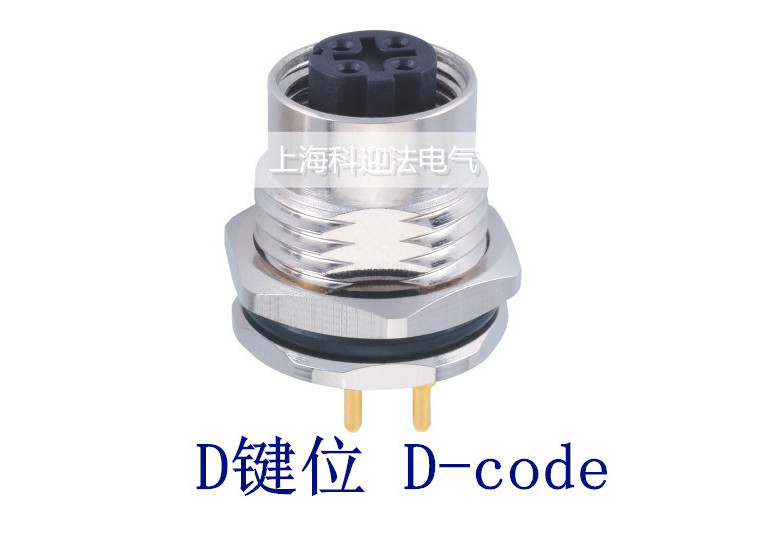 M12連接器 4Pin D-Code 公頭法蘭座